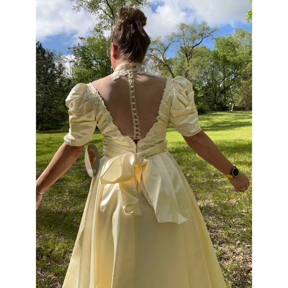 80s Jessica McClintock Wedding Dress Cinderella Cottagecore Victorian Style NWT - Picture 4 of 14